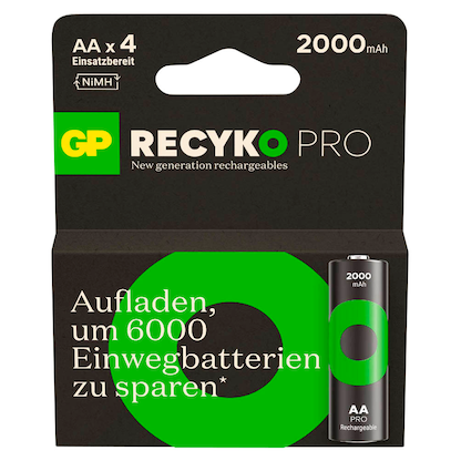 Artikelbild 3 für 4 GP Akkus ReCyko+ PRO Mignon AA 2.000 mAh, Artikelnummer 255319