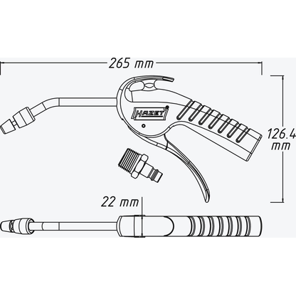 Artikelbild 2 für HAZET 9040P-4 Saug-/Blas-Druckluftpistole umschaltbar 16 bar, Artikelnummer 582159