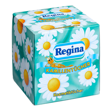 Artikelbild 2 für Regina Kosmetiktücherbox Kamille 3-lagig weiß, 56 Tücher, Artikelnummer 351256