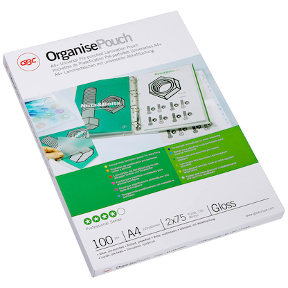 Artikelbild 12 für 100 GBC Laminierfolien glänzend für A4 75 micron Universal-Lochung, Artikelnummer 492193