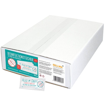 Artikelbild 2 für HELLMA Desinfektionstücher Alles im Griff 1-lagig weiß, 400 Tücher, Artikelnummer 256121