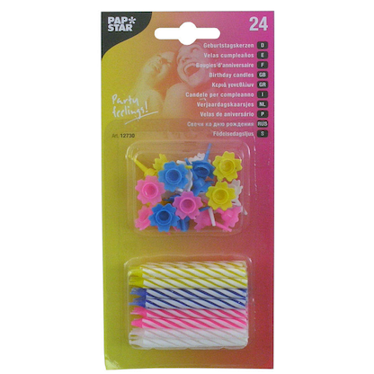 Artikelbild für 24 PAPSTAR Geburtstagskerzen mehrfarbig, Artikelnummer 683023