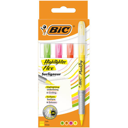 Artikelbild 2 für BIC Highlighter Flex Textmarker farbsortiert, 4 St., Artikelnummer 147577