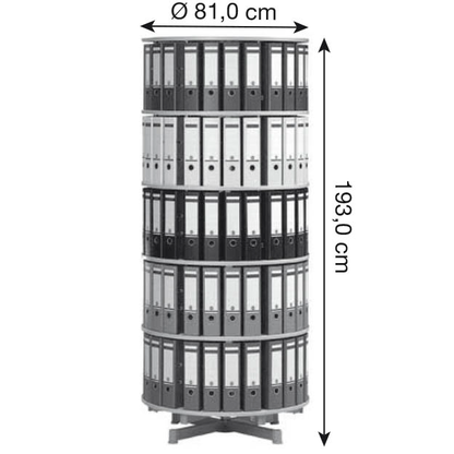 Artikelbild 2 für reef Ordnerdrehsäule hellgrau bis zu 120 Ordner, Komplett drehbar, H: 193,0 cm, Artikelnummer 167452