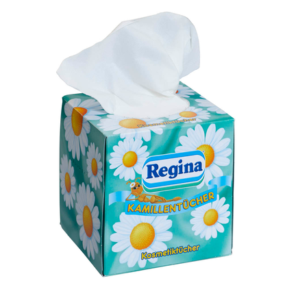 Artikelbild 3 für Regina Kosmetiktücherbox Kamille 3-lagig weiß, 56 Tücher, Artikelnummer 351256