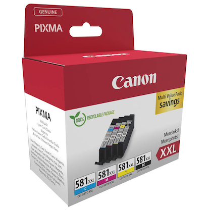 Artikelbild 2 für Canon CLI-581XXL BK/C/M/Y schwarz, cyan, magenta, gelb Druckerpatronen, 4er-Set, Artikelnummer 207447