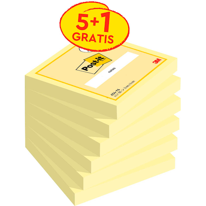 Artikelbild 8 für 5 + 1 GRATIS: Post-it® Notes 654 Haftnotizen gelb, 5 Blöcke + GRATIS 1 Blöcke, Artikelnummer 354557
