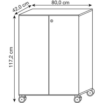 Artikelbild 2 für HAMMERBACHER Aktenschrank Profi, V238T3RA/G/3/SG graphit, ahorn 2 Fachböden 80,0 x 42,0 x 117,2 cm, Artikelnummer 430138