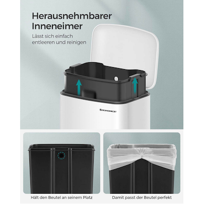 Artikelbild 3 für SONGMICS Mülleimer 30,0 l weiß, Artikelnummer 291532