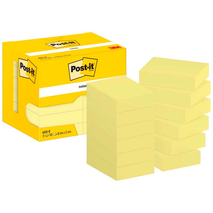 Artikelbild für Post-it® Haftnotizen 653 gelb, 12 Blöcke, Artikelnummer 390021