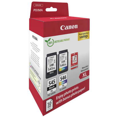 Artikelbild 2 für Canon PG-545 XL + CL-546 XL schwarz, color Druckköpfe + Fotopapier, 2er-Set, Artikelnummer 207429