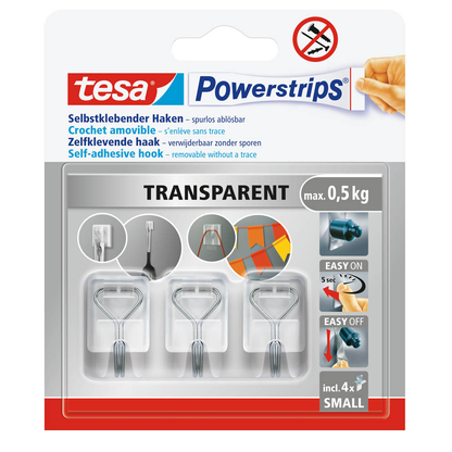 Artikelbild für tesa Powerstrips Klebehaken für max. 0,5 kg, 3 St., Artikelnummer 464582