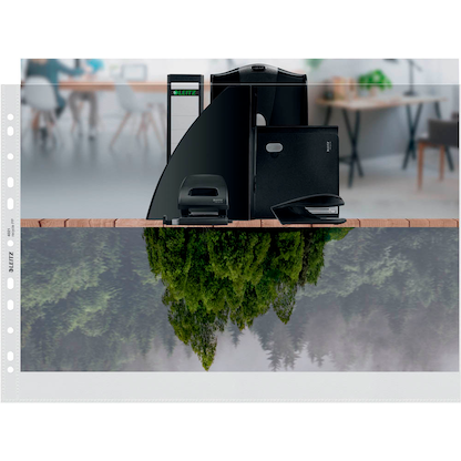 Artikelbild 4 für AKTION: 25 LEITZ Prospekthüllen recycle 4019 DIN A3 quer transparent genarbt 0,10 mm mit Prämie nach Registrierung, Artikelnummer 304442