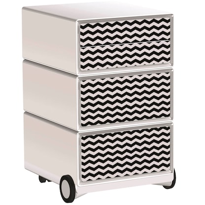 Artikelbild für PAPERFLOW easyBox Black & White Rollcontainer weiß, schwarz 4 Auszüge 39,0 x 43,6 x 64,2 cm, Artikelnummer 215679