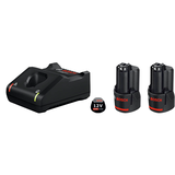 Artikelbild 1 für BOSCH Professional Werkzeugakkus mit Schnellladegerät Starter-Set Lithium-Ionen 2x 3,0 Ah, Artikelnummer 150852