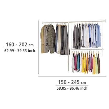 Artikelbild 5 für WENKO Teleskop-Garderobe silber Metall 150,0-245,0 x 160,0-202,0 cm, Artikelnummer 816704
