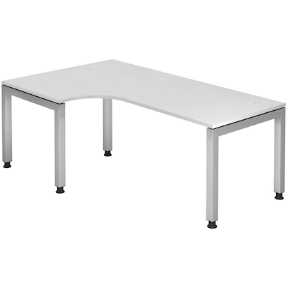 Artikelbild für HAMMERBACHER JS82 höhenverstellbarer Schreibtisch weiß L-Form, 5-Fuß-Gestell weiß 200,0 x 120,0 cm, Artikelnummer 864138