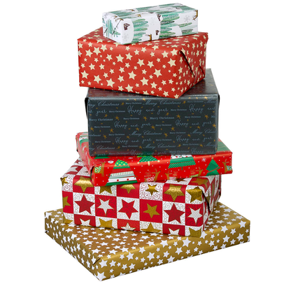 Artikelbild 3 für JUNG SCHÖNER VERPACKEN Geschenkpapier Diadem Sterne rot, 20,0 m, Artikelnummer 317517