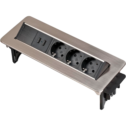 Artikelbild 9 für brennenstuhl Indesk Power 3-fach Tischsteckdose 2,0 m silber mit USB-Buchse, Artikelnummer 853186