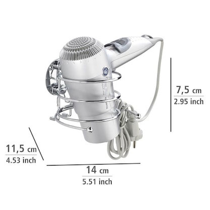 Artikelbild 2 für WENKO Haartrocknerhalter silber, Artikelnummer 347697
