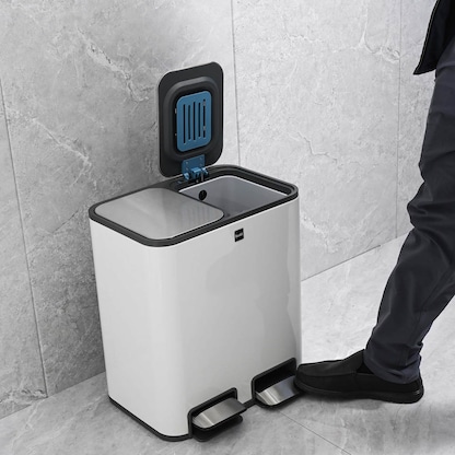 Artikelbild 3 für helit the classy Mülltrenner 2x 12 l weiß, Artikelnummer 223499