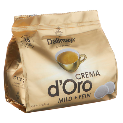 Artikelbild 2 für Dallmayr Crema d'Oro Kaffeepads, Arabicabohnen mild, 16 Pads, Artikelnummer 188019
