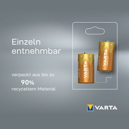 Artikelbild 7 für 6 VARTA Batterien LONGLIFE Baby C 1,5 V, Artikelnummer 964148