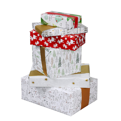 Artikelbild 3 für JUNG SCHÖNER VERPACKEN Geschenkpapier Blögg Rentiere rot beidseitig bedruckt, 20,0 m, Artikelnummer 336788