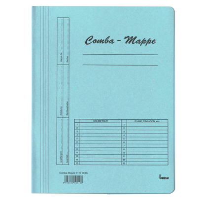 Artikelbild für 5 bene Schnellhefter Comba-Mappe Karton blau DIN A4, Artikelnummer 444083