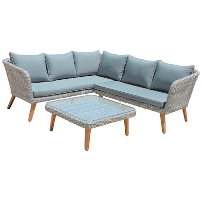 Artikelbild 5 für Garden Pleasure Loungegruppe PAMPLONA hellgrau Kunststoff, 10-teilig, Artikelnummer 134777