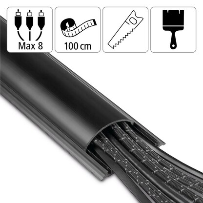 Artikelbild 3 für hama halbrund PVC Kabelkanal 100,0 cm schwarz, Artikelnummer 281989