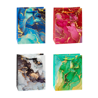 Artikelbild für 12 TSI Geschenktüten MARMOR blau, rot, grün, grau 18,0 x 23,0 cm, Artikelnummer 651699