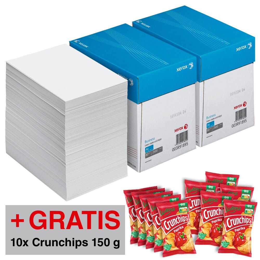xerox Kopierpapier Business DIN A4 80 g/qm 2.500 Blatt Maxi-Box - Übergrößen