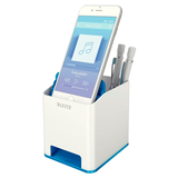 Artikelbild 1 für AKTION: LEITZ Stiftehalter WOW Duo Colour perlweiß/blau Polystyrol 2 Fächer 9,0 x 10,1 x 10,0 cm mit Prämie nach Registrierung, Artikelnummer 313580