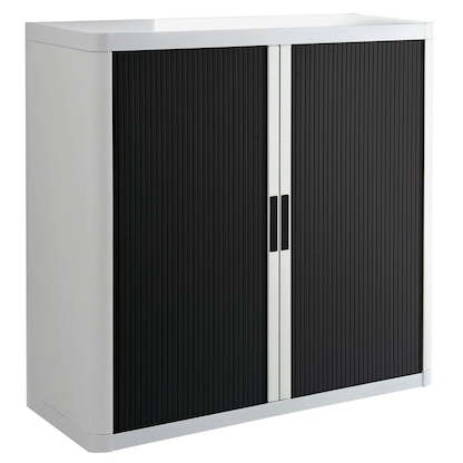 Artikelbild für PAPERFLOW easyOffice Rollladenschrank weiß, schwarz ohne Fachböden 110,0 x 41,5 x 104,0 cm, Artikelnummer 146993