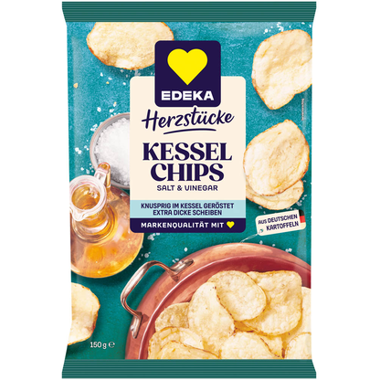 Artikelbild 23 für EDEKA Herzstücke Kesselchips Salt & Vinegar Chips 150,0 g, Artikelnummer 509819