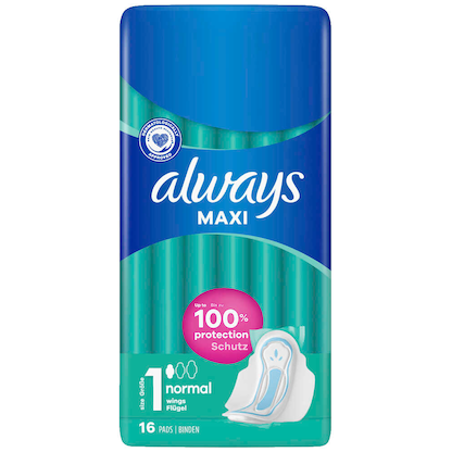 Artikelbild 7 für always Binden Maxi Normal mit Flügeln für Tag, 16 St., Artikelnummer 922272