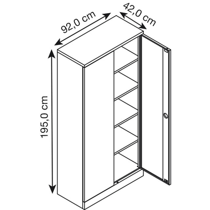 Artikelbild 2 für AKTION: Gürkan Stahlschrank 100064 lichtgrau 92,0 x 42,0 x 195,0 cm, zerlegt, Artikelnummer 118253