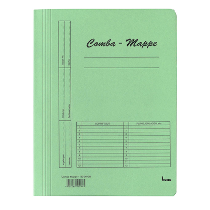 Artikelbild für 5 bene Schnellhefter Comba-Mappe Karton grün DIN A4, Artikelnummer 444133