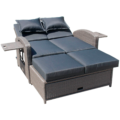 Artikelbild 8 für Garden Pleasure Loungesofa NIZZA, dunkelgrau Kunststoff, Metall, 7-teilig, Artikelnummer 134967