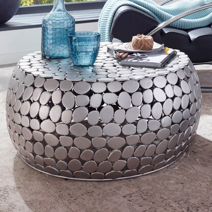 Artikelbild 7 für WOHNLING Couchtisch Aluminium silber 66,0 x 66,0 x 32,0 cm, Artikelnummer 166617