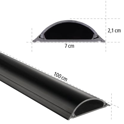 Artikelbild 2 für hama halbrund PVC Kabelkanal 100,0 cm schwarz, Artikelnummer 281989