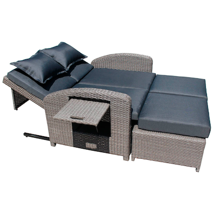 Artikelbild 2 für Garden Pleasure Loungesofa NIZZA, dunkelgrau Kunststoff, Metall, 7-teilig, Artikelnummer 134967