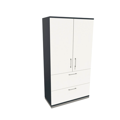 Artikelbild 24 für fm Aktenschrank Oldenburg, 4260649684924 weiß, lavagrau 2 Fachböden 100,0 x 44,2 x 186,9 cm, Artikelnummer 408862