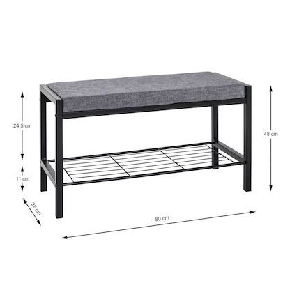 Artikelbild 2 für HAKU Möbel Schuhbank 18519 grau Metall 80,0 cm, Artikelnummer 557252