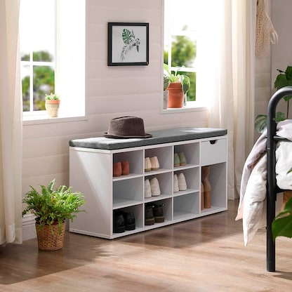 Artikelbild 7 für VASAGLE Schuhbank LHS024W01V1 weiß Holz 104,0 cm, Artikelnummer 438897