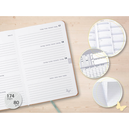 Artikelbild 8 für SIGEL Buchkalender Jolie 2026 Sparkle Leaves, Artikelnummer 568216