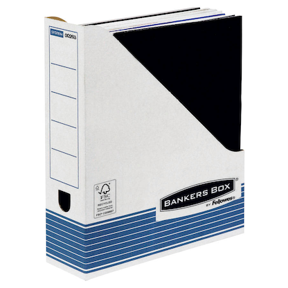 Artikelbild 2 für 10 Bankers Box Archiv-Stehsammler Bankers Box weiß/blau, Artikelnummer 600064