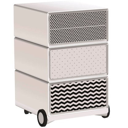 Artikelbild für PAPERFLOW easyBox Black & White Rollcontainer weiß, schwarz 4 Auszüge 39,0 x 43,6 x 64,2 cm, Artikelnummer 215599