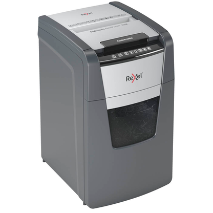 Artikelbild 2 für Rexel Optimum AutoFeed+ 130X Aktenvernichter mit Partikelschnitt P-4, 4 x 28 mm, bis 130 Blatt, schwarz, Artikelnummer 429867